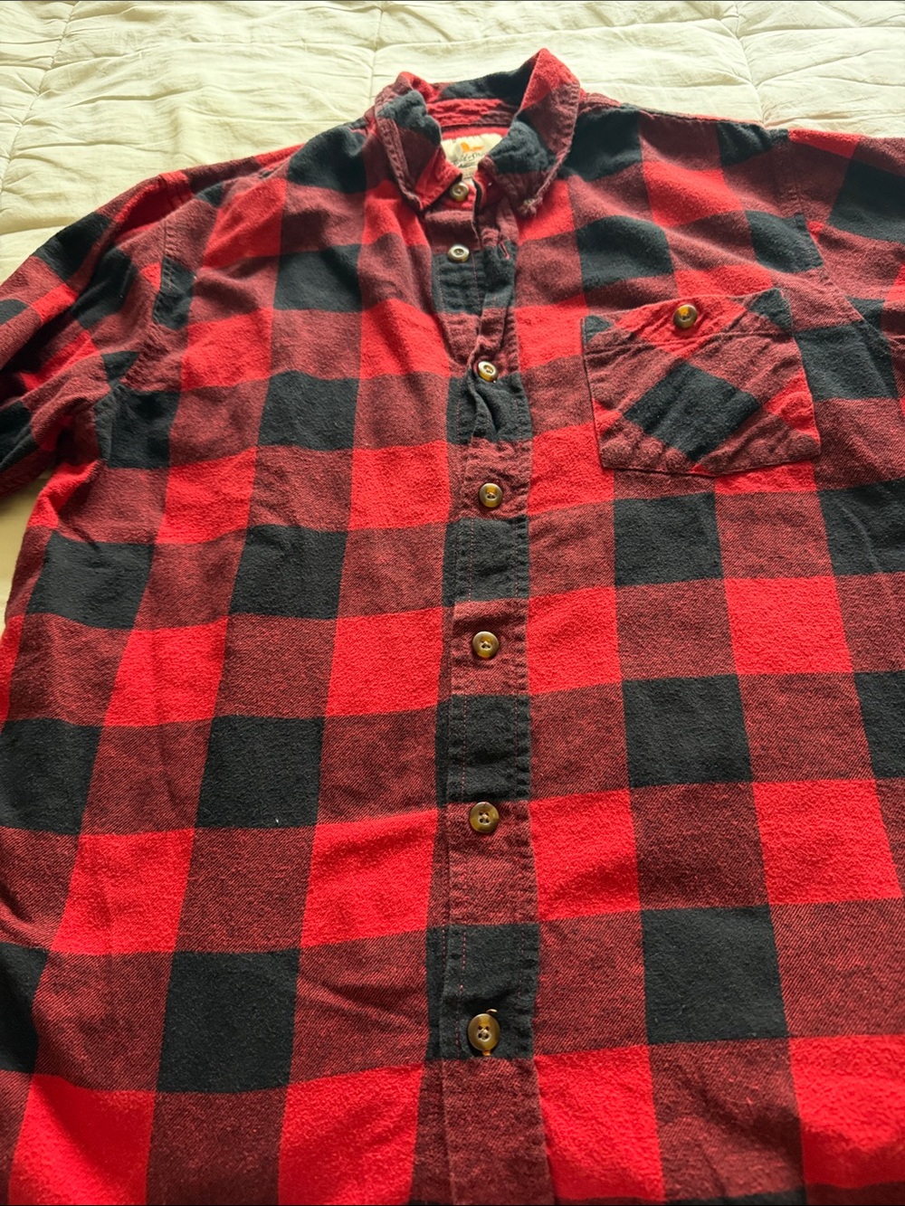 Field & Stream Red and Black Buffalo Plaid Button-Down Shirt